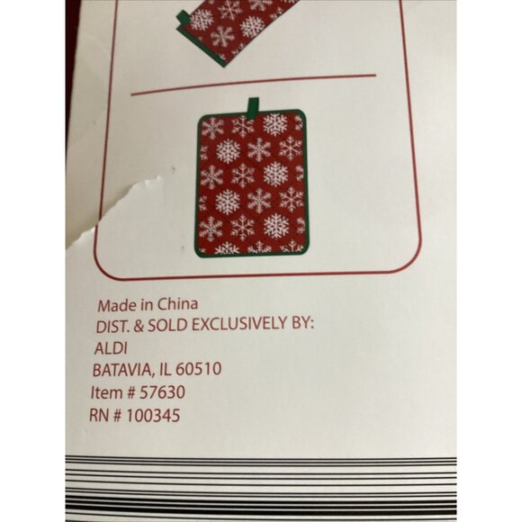 Christmas Snowflake Kitchen Apron 3-pc Set Snowflakes Holiday Baking New - Picture 4 of 7